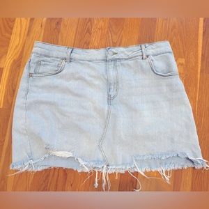 Distressed Denim Target Skirt